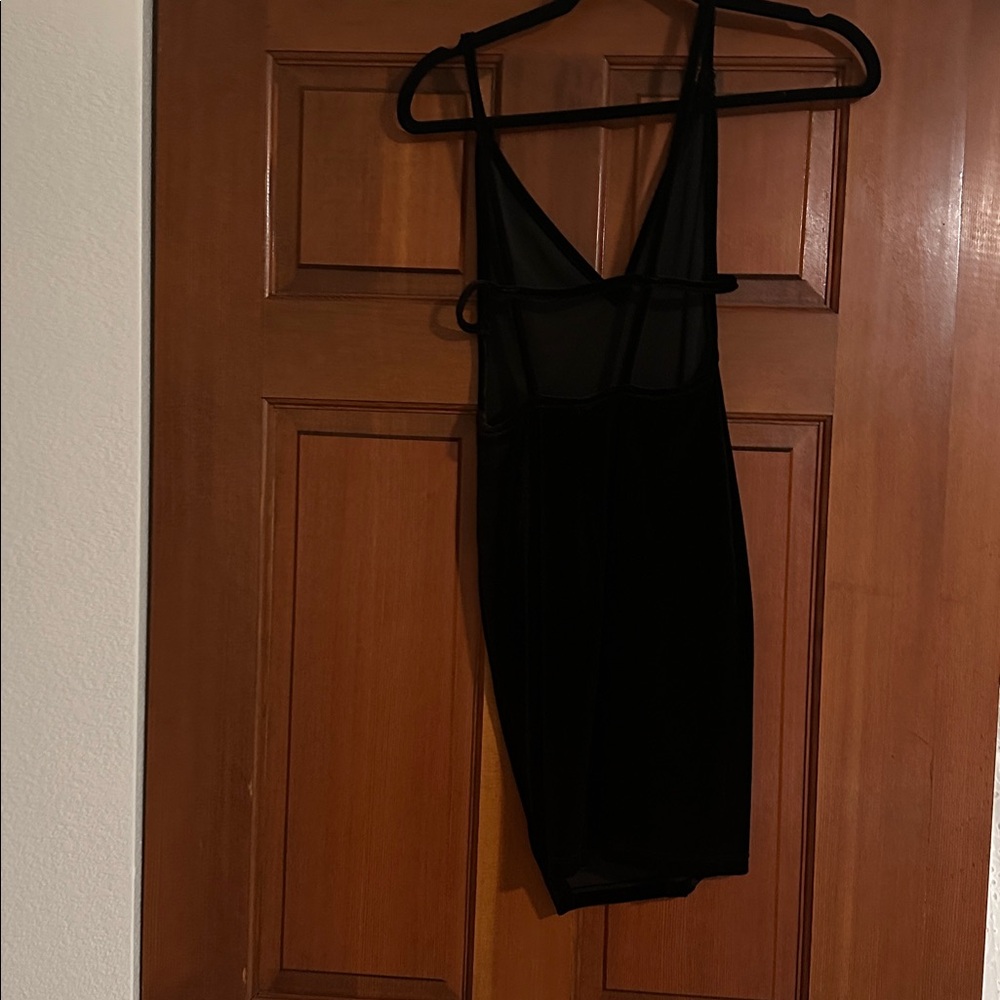 Velvet Black Dress backless mini - Picture 2 of 2